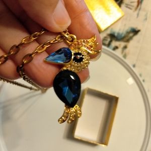 Faceted jeweled parrot pendant